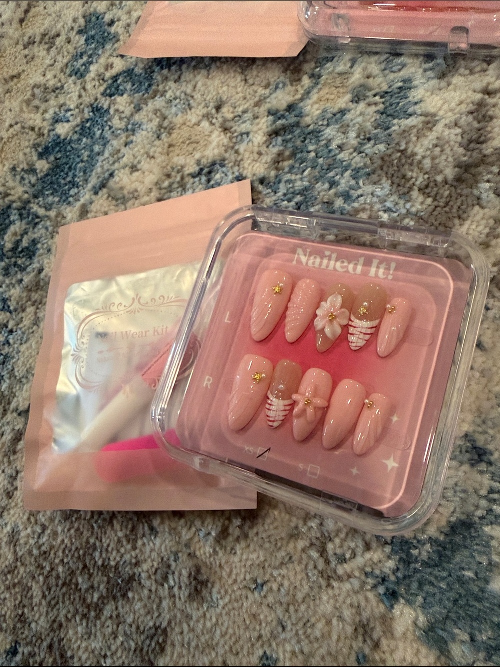 Nailed It! Pink Floral Press-On Nail Set